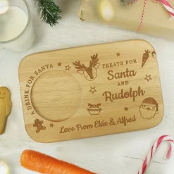 Best Personalised Treats for Santa Wooden Coaster Tray Kids Christmas Gifts|Gifts For Kids