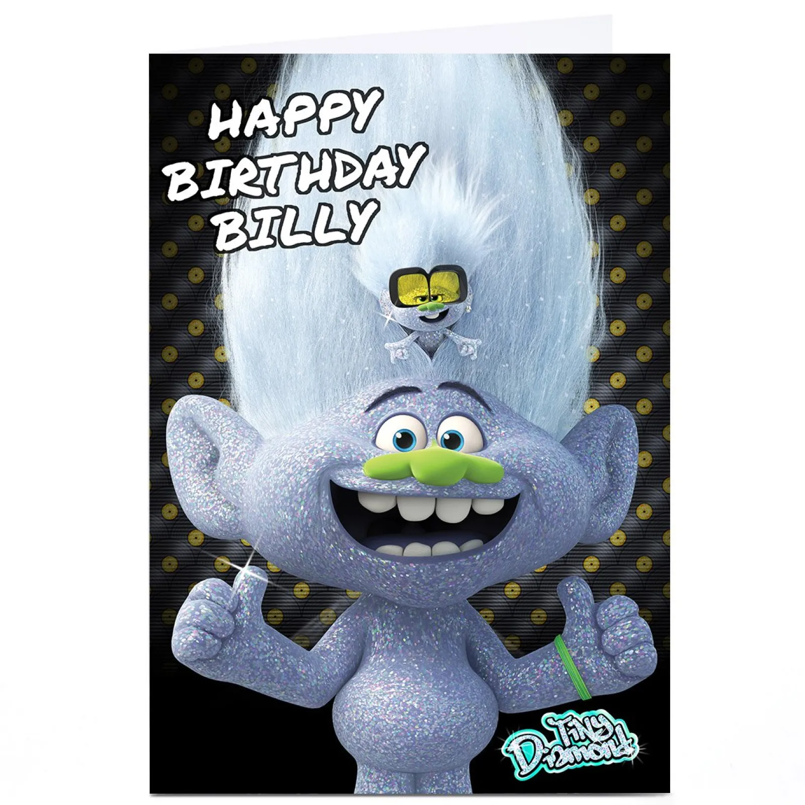 Kids Card Factory Personalised Trolls Any Occasion Card - Tiny Diamond