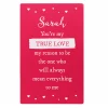 New Personalised True Love Pink Metal Wallet Card Personalised Jewellery And Keepsakes|Jewellery & Keepsakes