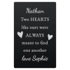 Card Factory Personalised Two Hearts Black Metal Wallet Card