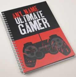 Hot Personalised Ultimate Gamer Red Notebook Gifts For Him