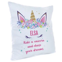 Kids Card Factory Personalised Unicorn Cushion - Chase Your Dreams