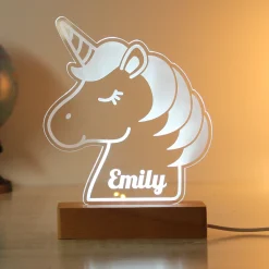 Kids Card Factory Personalised Unicorn Wooden Based LED Light