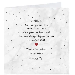 Card Factory Personalised Valentine's Day Card - A Wife is...