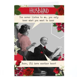 Sale Personalised Valentine's Day Card - Husband Never Listen Funny