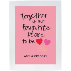 Discount Personalised Valentine's Day Print - Together Is My Favourite Place To Be Personalised Canvas & Wall Art|Photo Prints & Wall Art