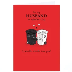 Card Factory Personalised Valentine's Day Card - Wheelie Love You, Husband