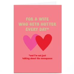 Card Factory Personalised Valentine's Day Card - Hot Flushes, Wife