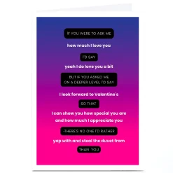 Discount Personalised Valentine's Day Card - If You Asked Me On a Deeper Level Trending