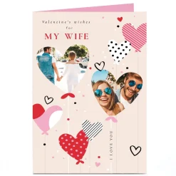 Card Factory Personalised Valentine's Day Card - Heart Balloons