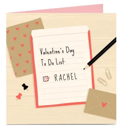 Clearance Personalised Valentine's Day Card - To Do List Funny