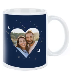 Hot Personalised Valentine's Photo Upload Mug - Navy & Gold Personalised Mugs|Photo Gifts