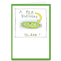 Card Factory Personalised Vicar Of Scribbly Card - A Pea Birthday!