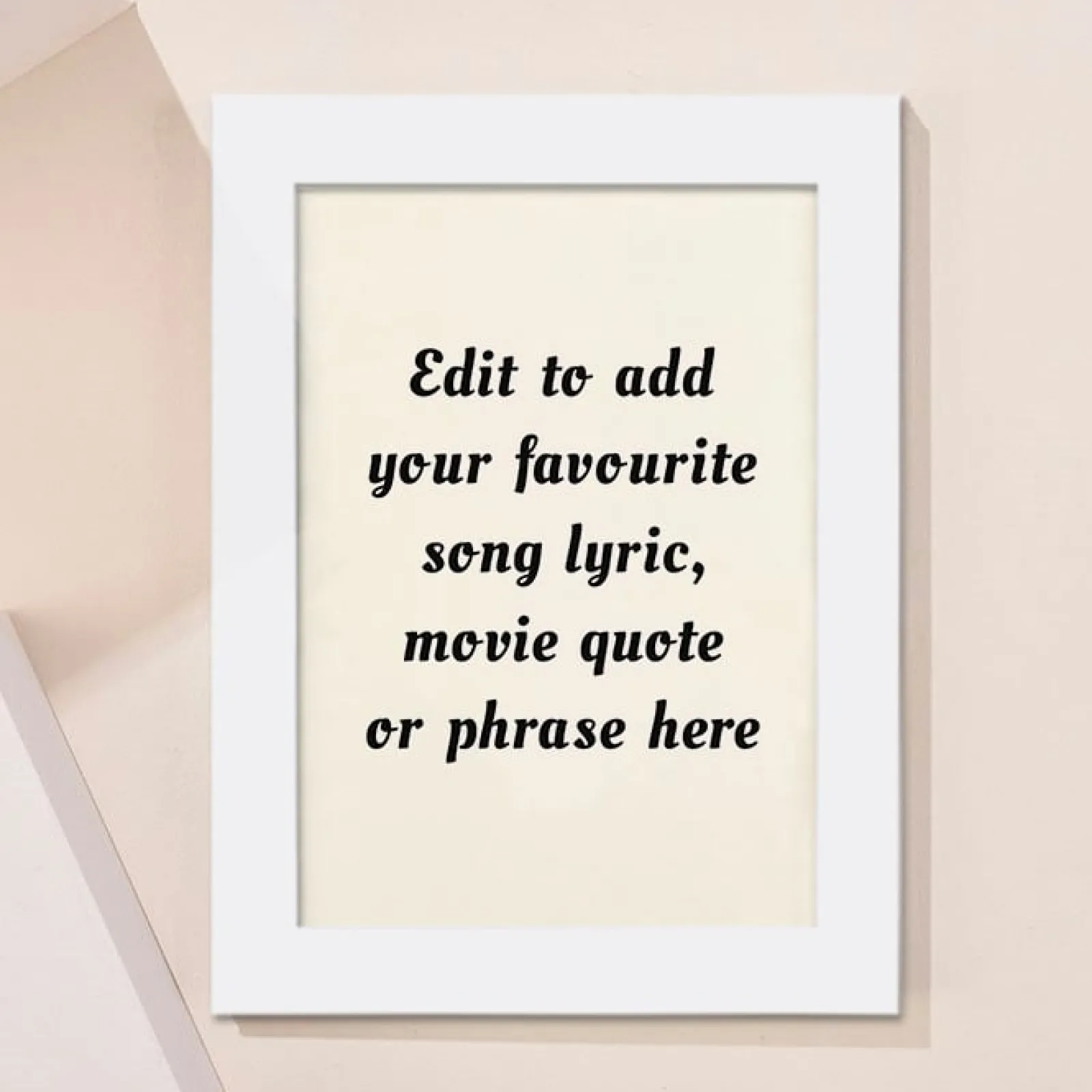 Card Factory Personalised Wall Art - Add Your Own Music Lyrics, Movie Quote, or Famous Phrase