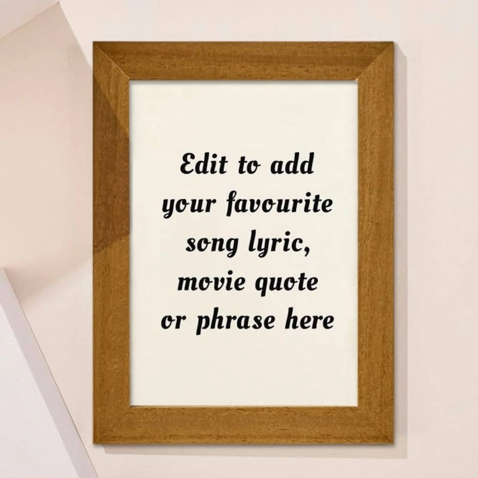 Card Factory Personalised Wall Art - Add Your Own Music Lyrics, Movie Quote, or Famous Phrase
