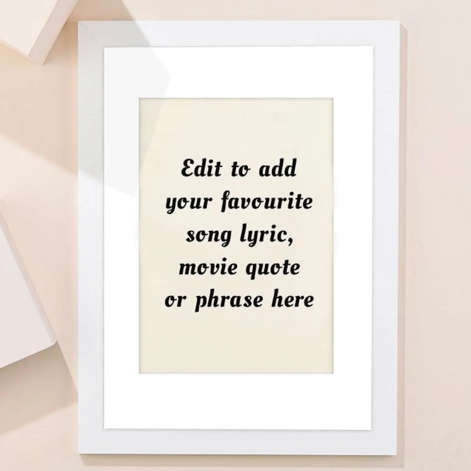Card Factory Personalised Wall Art - Add Your Own Music Lyrics, Movie Quote, or Famous Phrase