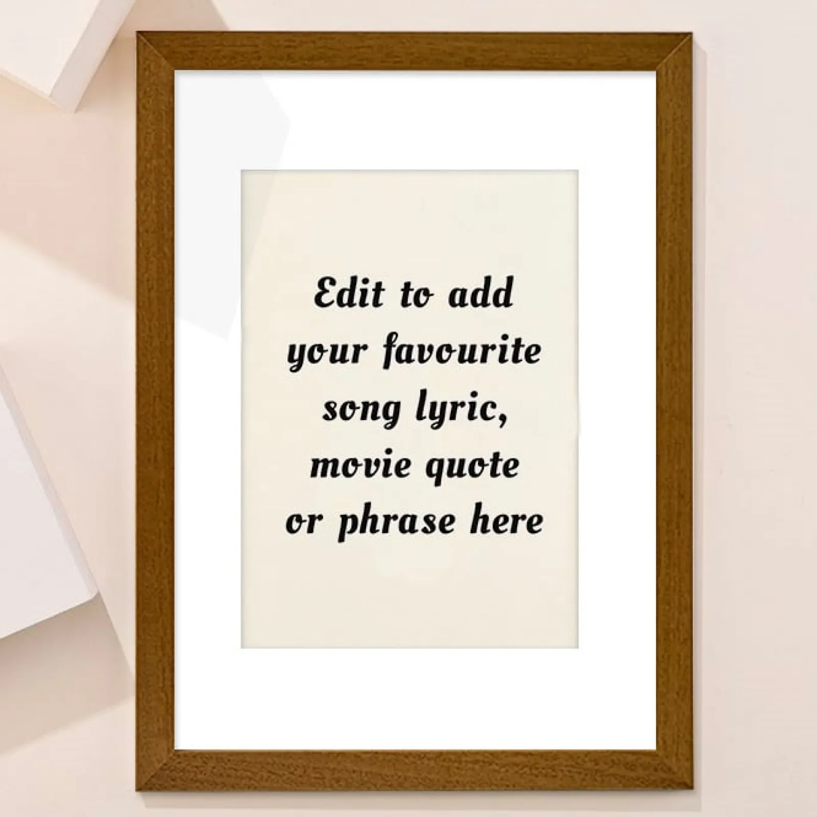 Card Factory Personalised Wall Art - Add Your Own Music Lyrics, Movie Quote, or Famous Phrase