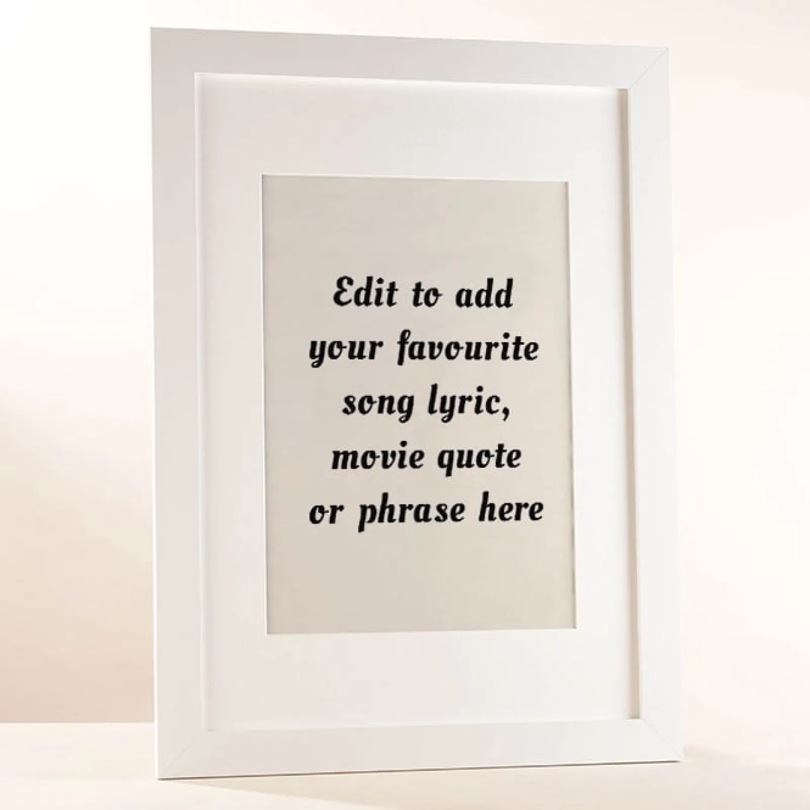 Card Factory Personalised Wall Art - Add Your Own Music Lyrics, Movie Quote, or Famous Phrase