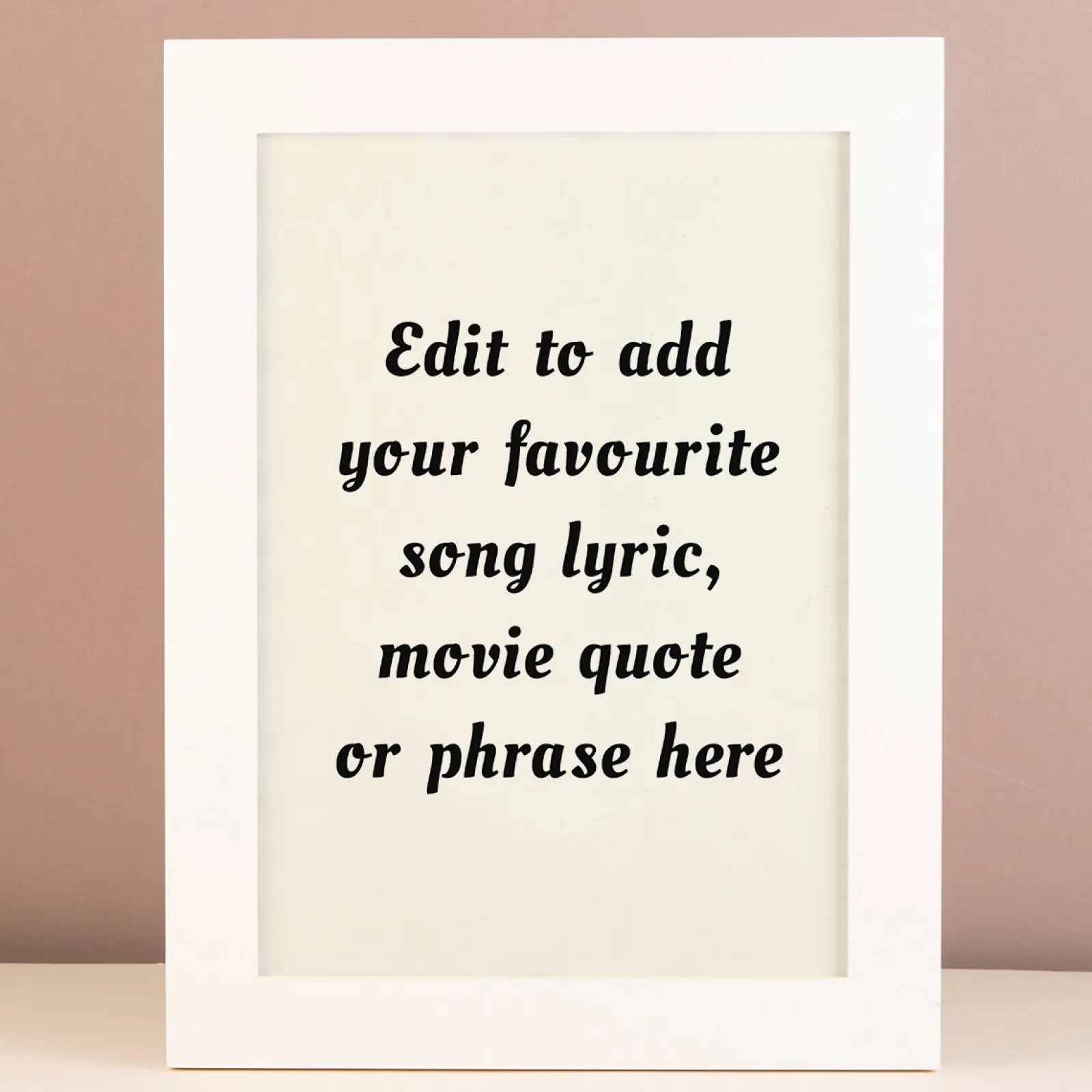 Card Factory Personalised Wall Art - Add Your Own Music Lyrics, Movie Quote, or Famous Phrase