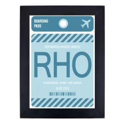 Card Factory Personalised Wall Art - Blue Boarding Pass
