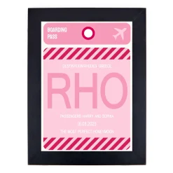 Outlet Personalised Wall Art - Pink Boarding Pass Personalised Canvas & Wall Art|Photo Prints & Wall Art