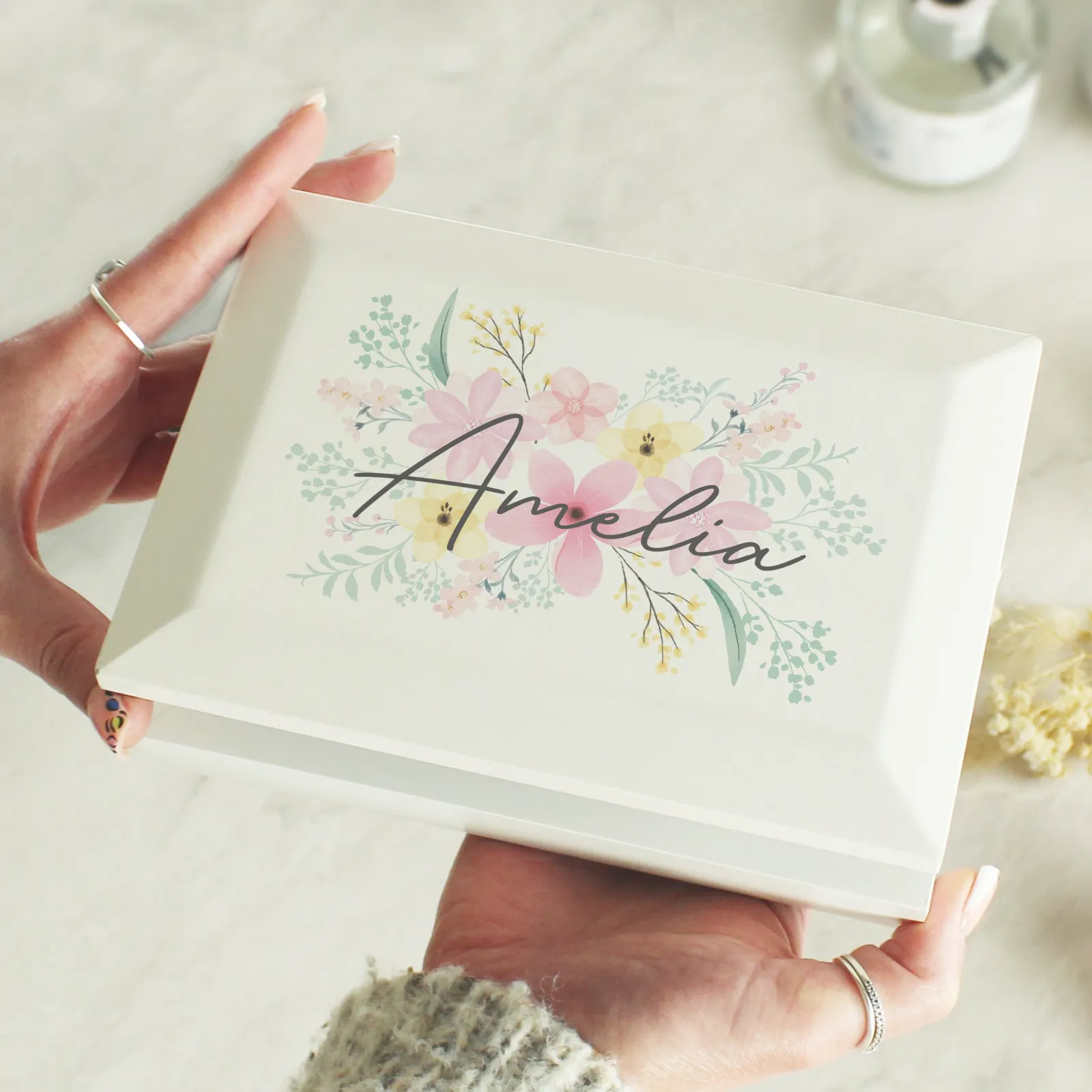 Card Factory Personalised Watercolour Jewellery Box