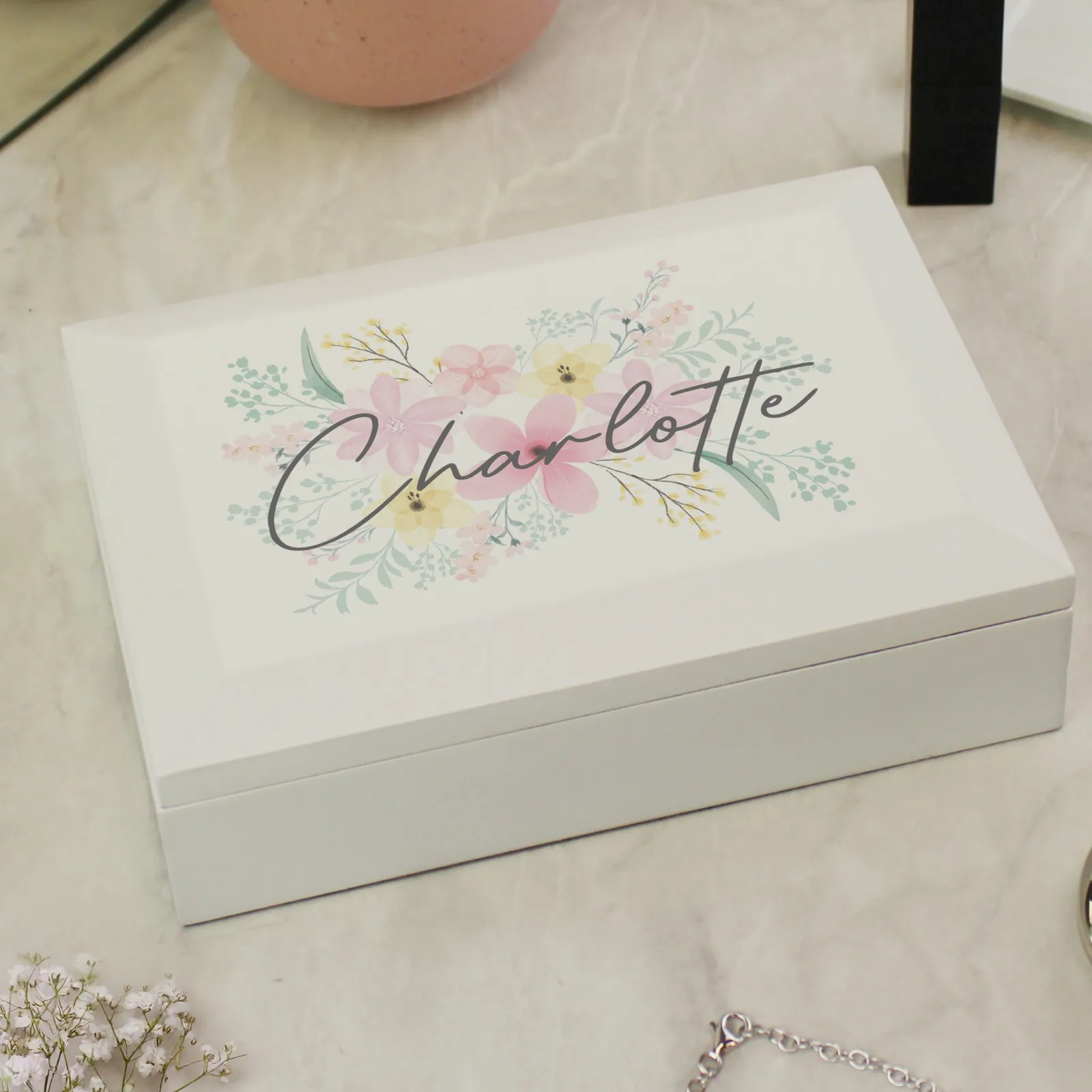 Card Factory Personalised Watercolour Jewellery Box