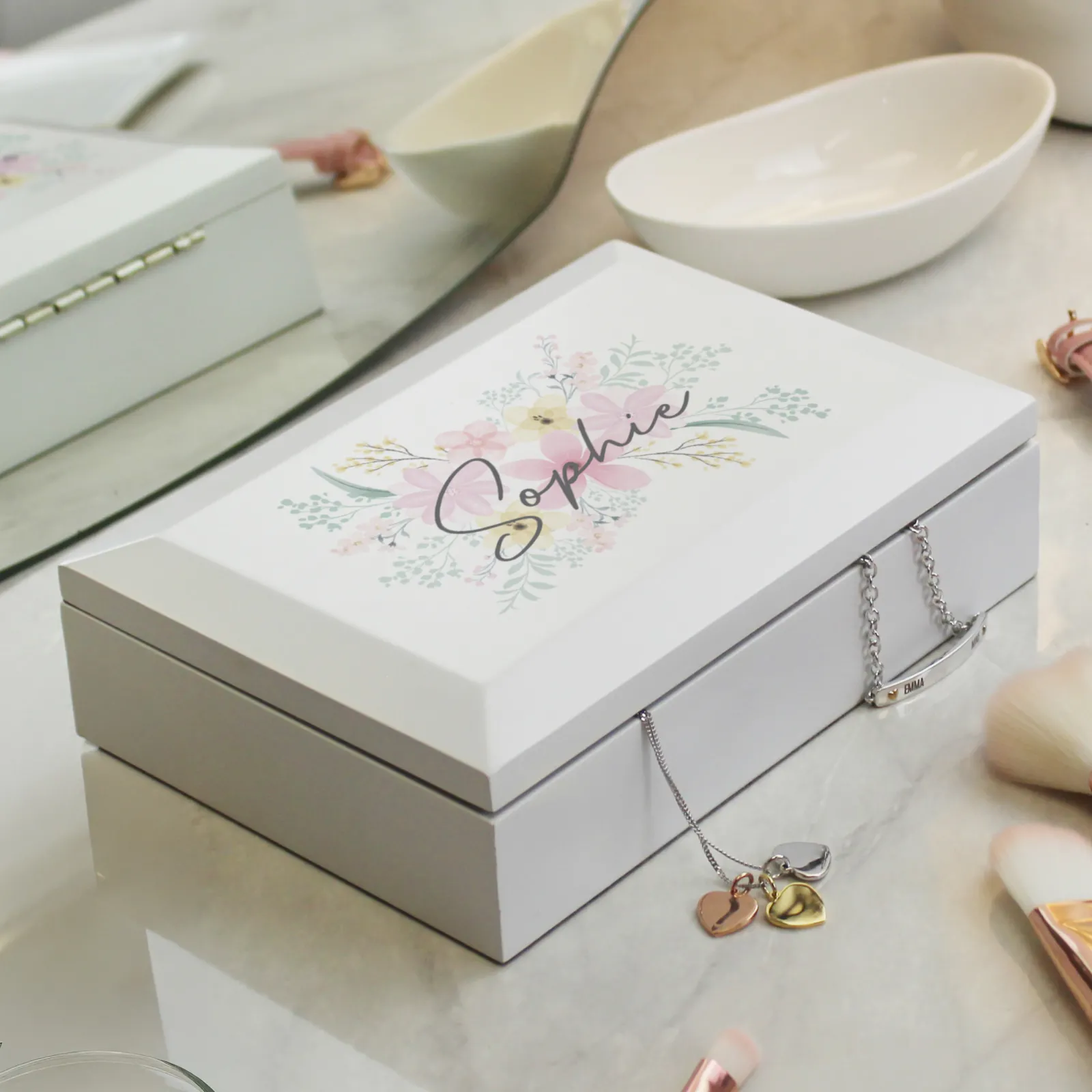 Card Factory Personalised Watercolour Jewellery Box