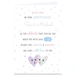 Discount Personalised Wedding Anniversary Card - Laughter & Happiness Anniversary