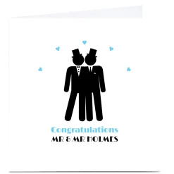 Card Factory Personalised Wedding Card - Congratulations Mr & Mr