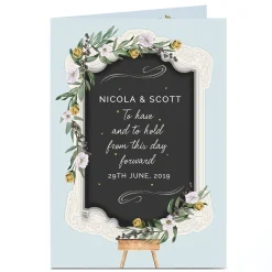 Sale Personalised Wedding Card - Floral Chalkboard Wedding|Congratulations