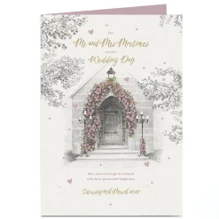Card Factory Personalised Wedding Card - Church Entrance