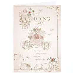 Card Factory Personalised Wedding Card - Fairytale Carriage