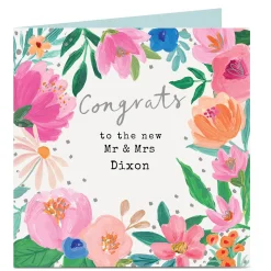 Online Personalised Wedding Card - Congrats Floral Wedding