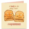 Hot Personalised Wedding Card - Toast to the Happy Couple Premium Square|Wedding