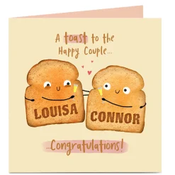 Hot Personalised Wedding Card - Toast to the Happy Couple Premium Square|Wedding