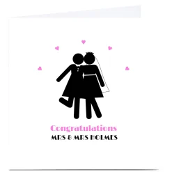 Best Personalised Wedding Card - Congratulations Mrs & Mrs Premium Square|Wedding