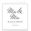 Clearance Personalised Wedding Card - Mrs & Mrs, Black & White Premium Square|Wedding