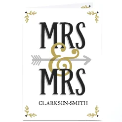 Best Personalised Wedding Card - Mrs & Mrs Wedding