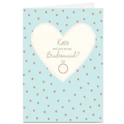 Card Factory Personalised Wedding Card - Be My Bridesmaid Blue