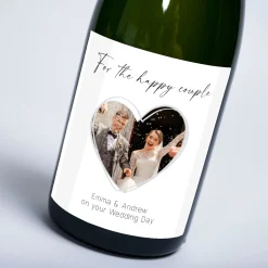 Clearance Personalised Wedding Champagne - For The Happy Couple Love Heart Photo Gifts|Wedding Gifts
