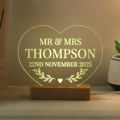 Hot Personalised Wedding Heart LED Light Photo Prints & Wall Art|Anniversary Gifts