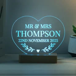 Hot Personalised Wedding Heart LED Light Photo Prints & Wall Art|Anniversary Gifts