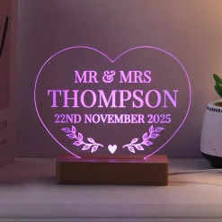 Hot Personalised Wedding Heart LED Light Photo Prints & Wall Art|Anniversary Gifts