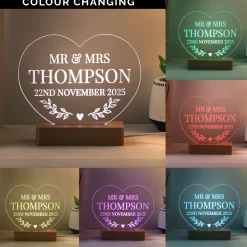 Hot Personalised Wedding Heart LED Light Photo Prints & Wall Art|Anniversary Gifts