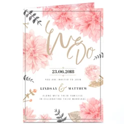 Card Factory Personalised Wedding Invitation - Floral Chic