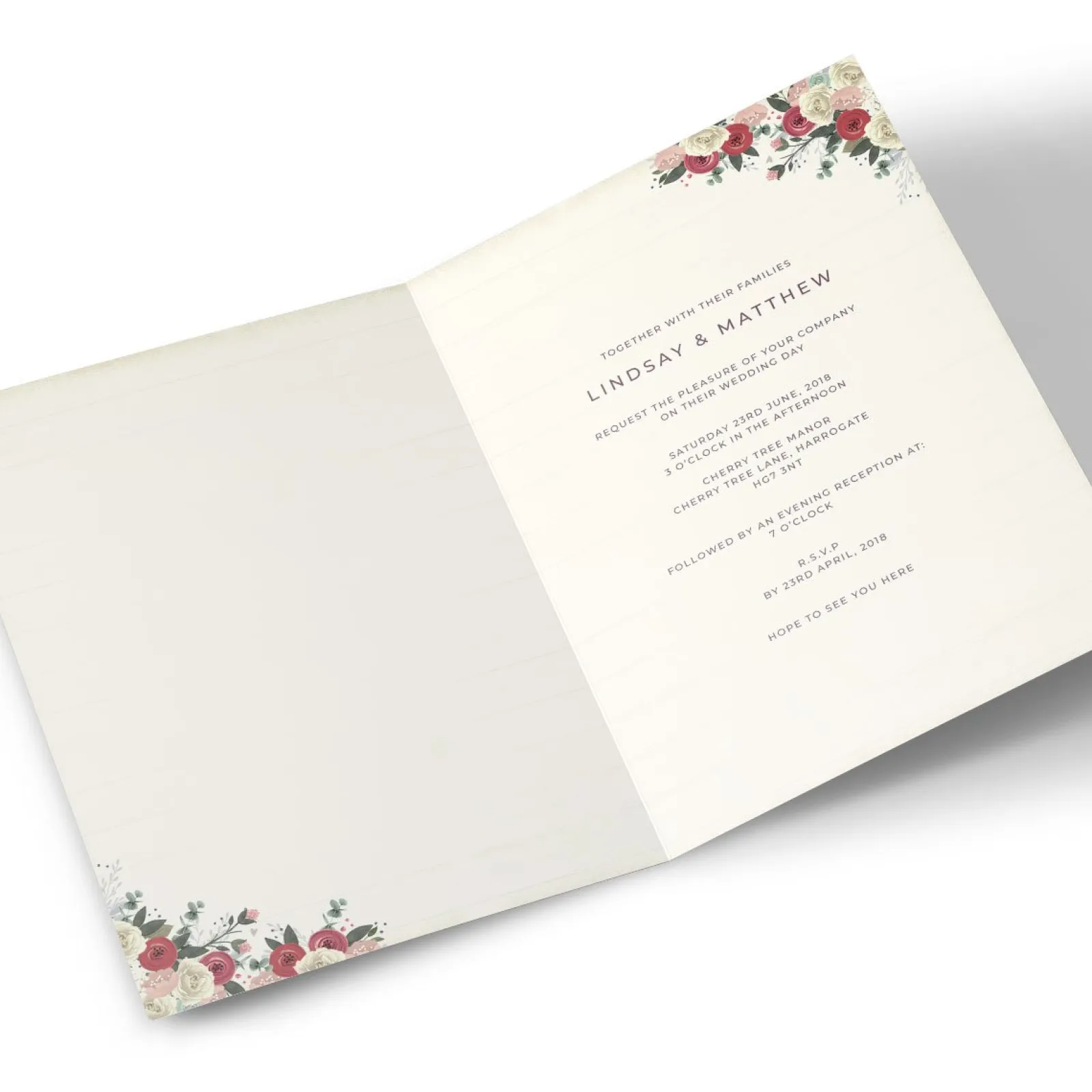 Personalised Wedding Invitation - Roses Invitations|Wedding Party