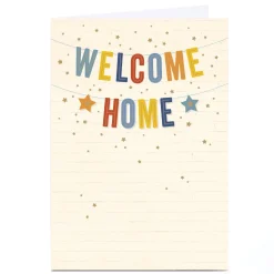 Discount Personalised Welcome Home Card - Starry Bunting New Home