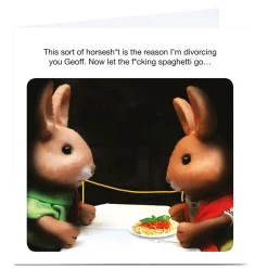 Hot Personalised Whale & Bird Card - Spaghetti Premium Square|Funny