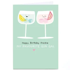 Sale Personalised Whale & Bird Birthday Card - Gin Gal Funny|Birthday